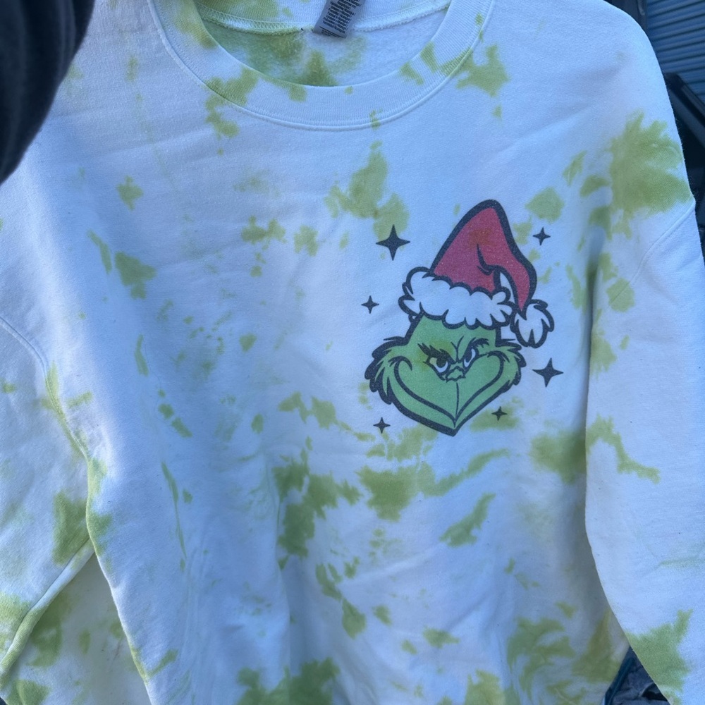 Grinch Tie-Dye Sweatshirt - Green & White